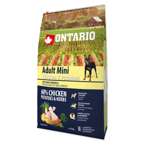 Ontario Adult Mini Chicken & Potatoes granule 6,5 kg