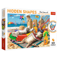 Trefl Puzzle 1000 Hidden Shapes - Kočky na pláži