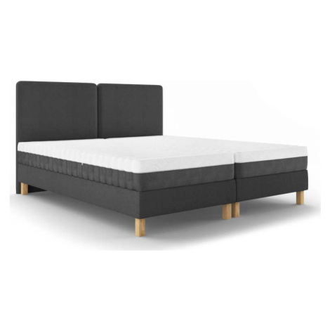 Tmavě šedá čalouněná dvoulůžková postel s roštem 160x200 cm Lotus – Mazzini Beds Mazzini Sofas
