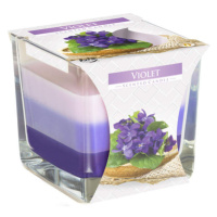 Svíčka vonná ve skle Violet tříbarevná 8cm
