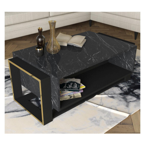 Konferenční stolek BIANCO 40,4x106,4 cm černá/zlatá Donoci