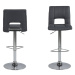 Dkton Designová barová židle Nerine tmavě šedá a chromová-tkanina