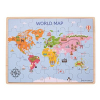 Bigjigs Dřevěné Mapa světa 35 dílků