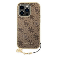 Guess 4G Charms Zadní Kryt pro iPhone 14 Pro Brown