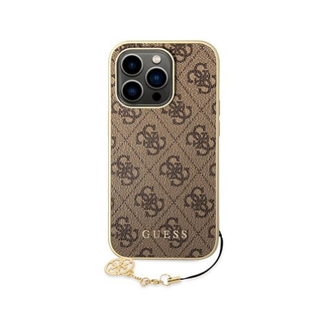 Guess 4G Charms Zadní Kryt pro iPhone 14 Pro Brown