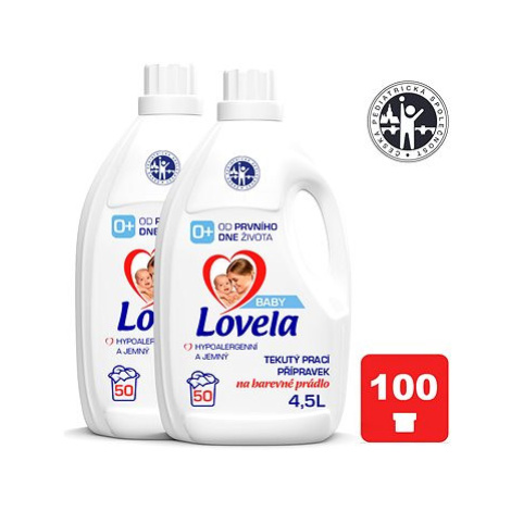 LOVELA Baby tekutý prací přípravek na barevné prádlo 2× 4,5 l (100 praní) LOVELA Terezín