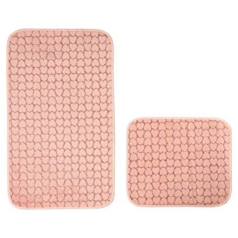 Růžové koupelnové předložky v sadě 2 ks 60x100 cm Heart – Mila Home
