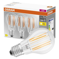 3PAK LED žárovka LED E27 A60 CL 7,5W = 75W 1055lm 2700K Teplá 300° Filament OSRAM BASE