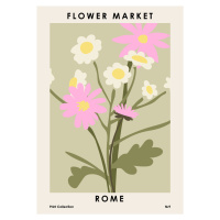 Ilustrace Flower Market Rome, NKTN, (30 x 40 cm)