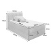 Boxspring postel GRANADA šedá 120x200 cm