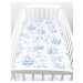 BBL Dětské prostěradlo do postele bavlna - 120 x 60 cm - slon pastelová modrá