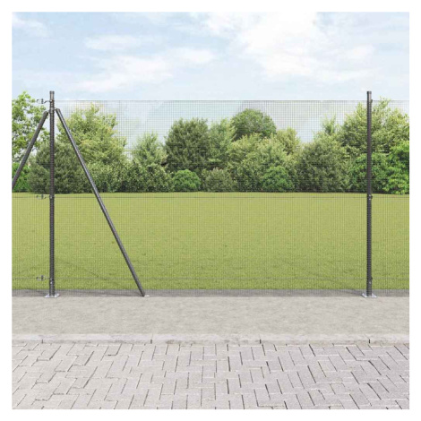 vidaXL Plotový sloupek. Šedá 50 x 1,5 m (12 x 12 mm síť) Ocel a PVC