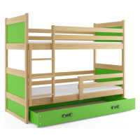 BMS Dětská patrová postel RICO | borovice 80 x 160 cm Barva: Zelená