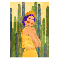 Ilustrace Frida and cacti, Raissa Oltmanns, 30 × 40 cm