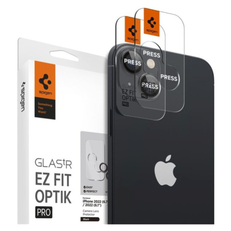 Spigen Glass tR EZ Fit Optik Pro 2 Pack tvrzené sklo na fotoaparát iPhone 15/15 Plus/14/14 Plus 