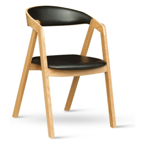 Křesílko GURU /1 dub — masiv, ekokůže, nosnost 130 kg, více barev Ekokůže Sofia- černá STIMA