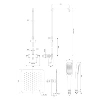 OMNIRES UNI termostatický sprchový sloup chrom /CR/ Y1244X/6/KCR