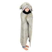 COZY NOXXIEZ - BL824 Slon - hřejivá deka s kapucí se zvířátkem a tlapkovými kapsami