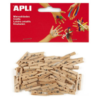 APLI Dřevěné kolíčky - přírodní - 45 ks