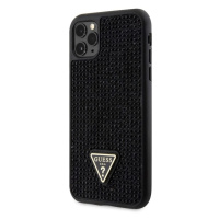 Pouzdro Guess Rhinestones Triangle Metal Logo kryt pro Apple iPhone 11 PRO Black