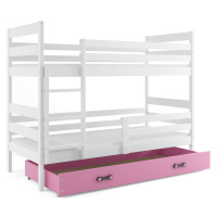 BMS Dětská patrová postel ERYK | bílá Barva: bílá / růžová, Rozměr: 160 x 80 cm