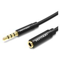 Vention Cotton Braided 3.5mm Audio Extension Cable 2m Black Metal Type