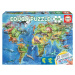 Puzzle Mapa světa s dinosaury 150 dílků