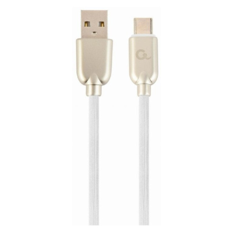 Gembird kabel CABLEXPERT USB-A - USB-C, M/M, PREMIUM QUALITY, pogumovaný, 2m, bílá - CC-USB2R-AM