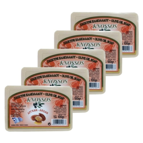KNOSSOS Řecké olivové mýdlo s vůní arganu 100 g, 5 ks