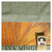 Bavlněná froté osuška s bordurou STEEL 70x140 cm, olivová, 485 gr Eva Minge