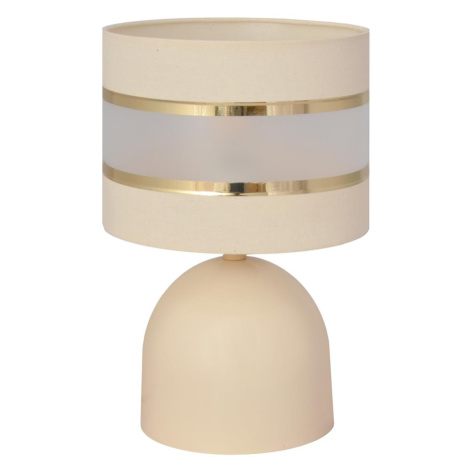 Stolní lampa HELEN 1xE27/60W/230V krémová/zlatá Donoci