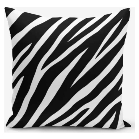 Černo-bílý povlak na polštář s příměsí bavlny Minimalist Cushion Covers Zebra, 45 x 45 cm