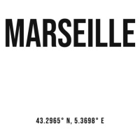 Ilustrace Marseille simple coordinates, Finlay & Noa, 30 × 40 cm