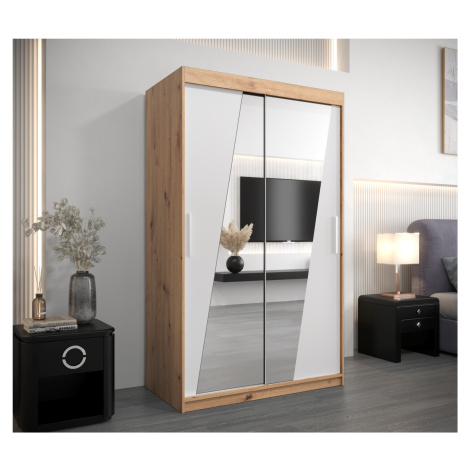 Šatní skříň Abi R0 Barva korpusu: Dub Sonoma, Rozměry: 120 cm, Dveře: Bílá