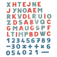 Magnetická písmenka ABC a Čísla Magnetic Letters&Numbers Smoby se znaky dvoubarevná 72 kusů