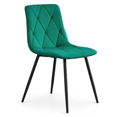 Ak furniture Čalouněná jídelní židle Milo lahvově zelená