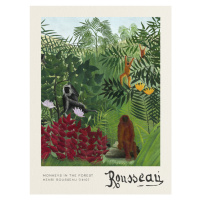 Obrazová reprodukce Monkeys in the Forest - Henri Rousseau, 30x40 cm
