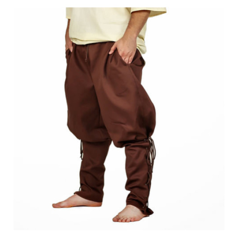 Bavlněné kalhoty zúžené - hnědé, velikost XL