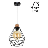 21822104-Lustr na lanku DIAMENT 1xE27/60W/230V dub– FSC certifikováno