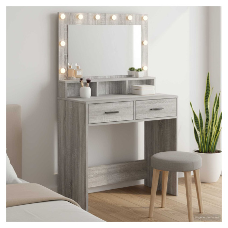 vidaXL Kosmetický stůl Šedá Sonoma 79 x 41 x 135 cm kompozitní dřevo