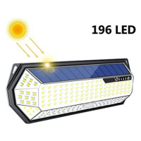 LEDSolar 196 solární venkovní světlo svítidlo, 196 LED se senzorem, bezdrátové, 4W, studená