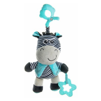 BABY MIX - Edukační hrající plyšová hračka s klipem zebra