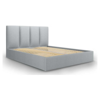 Šedá čalouněná dvoulůžková postel s úložným prostorem s roštem 160x200 cm Juniper – Mazzini Beds