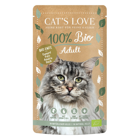 Cat's Love Bio 12 x 100 g – výhodné balení - kachní