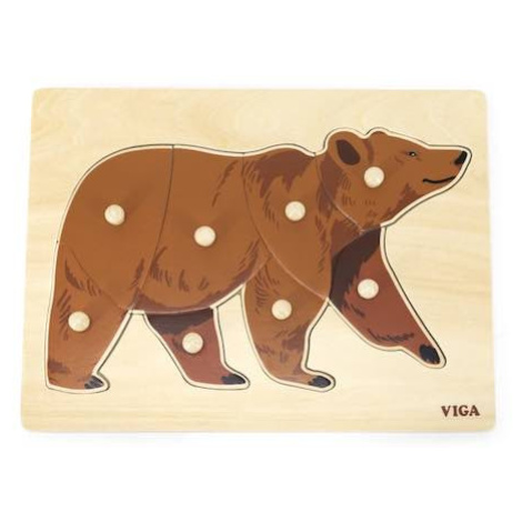 Dřevěná montessori vkládačka - medvěd Viga
