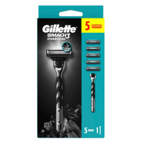 Gillette Mach3 Charcoal pánský holicí strojek + 5 hlavic