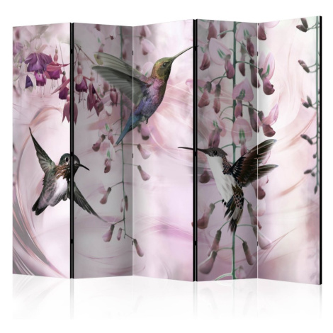 Paraván Flying Hummingbirds (Pink) Dekorhome 225x172 cm (5-dílný),Paraván Flying Hummingbirds (P Artgeist