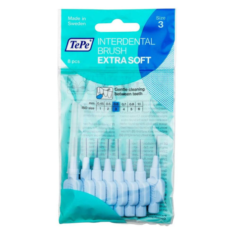 TEPE Mezizubní kartáčky Extra Soft modré 0,6 mm v sáčku 8 ks