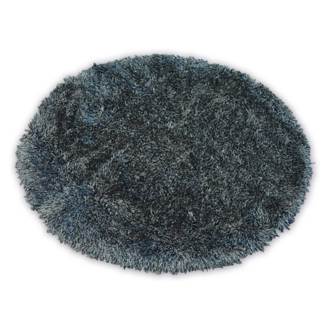 Dywany Lusczow Kulatý koberec LOVE SHAGGY černý
