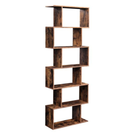 Knihovna VASAGLE 6 polic, rustikální hnědá, dřevěný regál